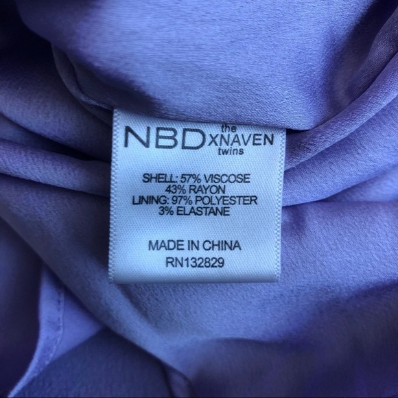 NBD Naven Twins REVOLVE Headspins Laced Back Mini Summer  Dress Light Purple - Picture 12 of 13